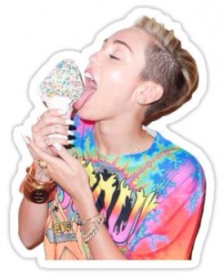 Miley Cyrus Licking Icecream Sticker