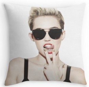 Miley Cyrus Sunglassess Throw Pillow