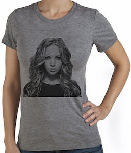 Gray Jennifer Lawrence women's T-Shirt