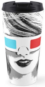 Taylor Swift Wearing 3D Glasses Travel Mug