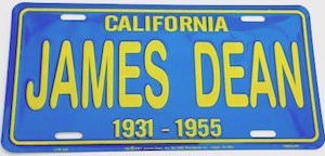 James Dean California Licence Plate