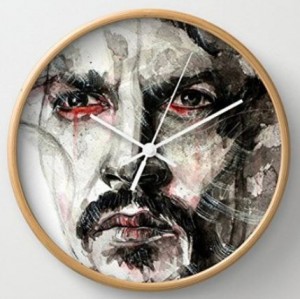 Johnny Depp Face Sketch Round Wall Clock