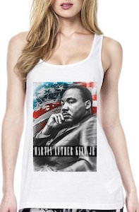 Women's Martin Luther King Jr And The US Flag Tank Top