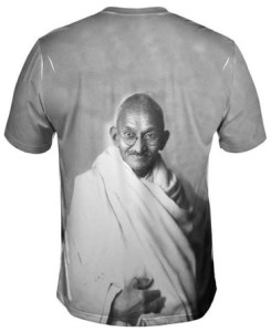 Peaceful Gandhi Black And White T-Shirt