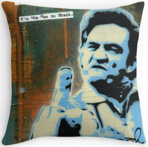 Johnny Cash Finger Throw Pillow
