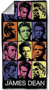 James Dean Beach Towel With Colored Portraits