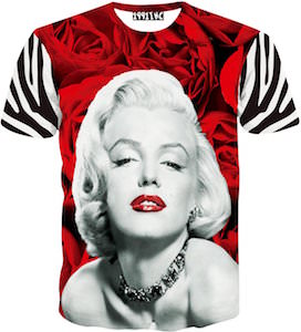 Marilyn Monroe Roses And Zebra T-Shirt