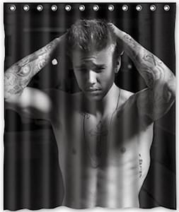 Justin Bieber Bare Chest Shower Curtain