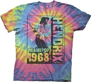 Jimi Hendrix Tie-Dye Miami Pop 1968 T-Shirt