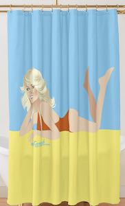 Farrah Fawcett On The Beach Shower Curtain