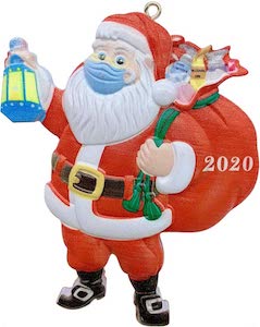 Masked Santa Claus 2020 Christmas Ornament