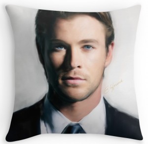 Chris Hemsworth Blue Eyes Throw Pillow