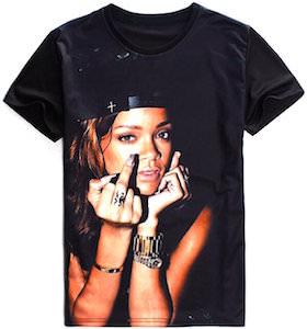 Rihanna Flipping The Finger T-Shirt