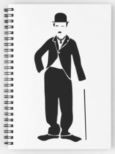 Charlie Chaplin Black And White Spiral Notebook