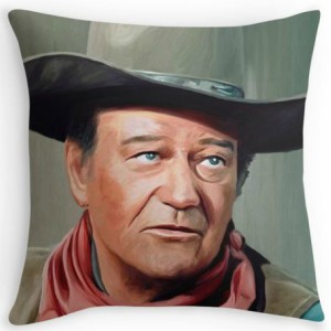 Colored John Wayne Throw Pillow