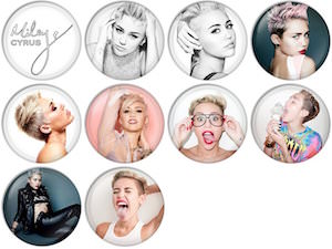 Miley Cyrus Pin Button Set