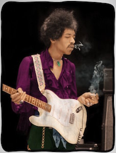 Jimi Hendrix Smoking Fleece Blanket