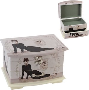 Wooden Audrey Hepburn Jewelry Box