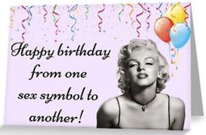 Marilyn Monroe Sex Symbol Birthday Card