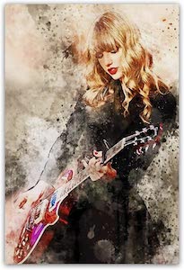 Taylor Swift And Red Guitar Poster